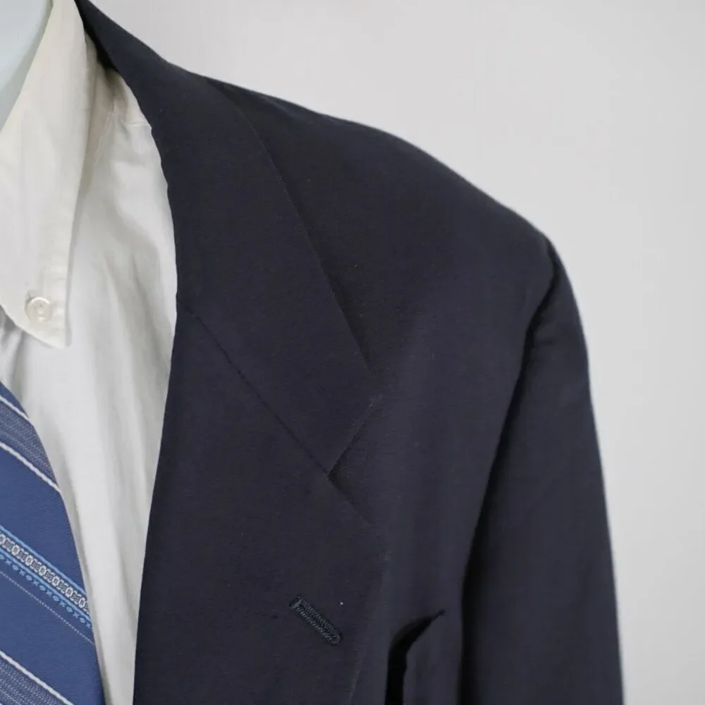 Hart Schaffner Marx Micron 2000 Wool Blue 2‎ Button Suit Jacket / Blazer 48L